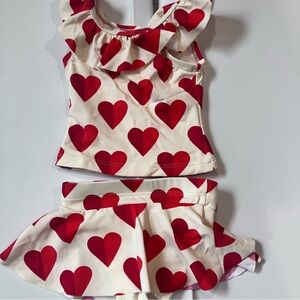 Hanna Andersson Red Heart Tankini Set 80 18-24m